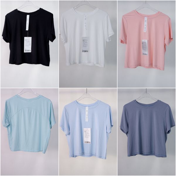 

ll-808dx women yoga outfits summer shirts girls running sport short sleeve t-shirts ladies casual sportswear gym exercise fitness wear
