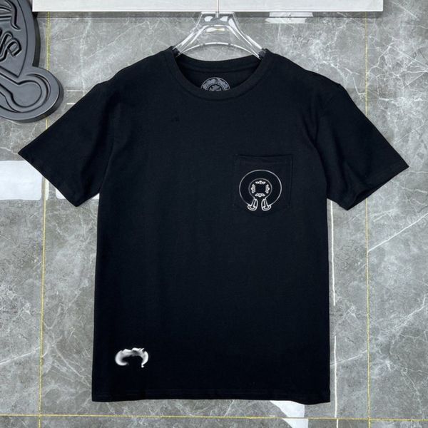 

summer mens luxury t shirts fashion ch brand men sanskrit letter t-shirt horseshoe cross designer tshirts man hip hop sweater women classic, White;black