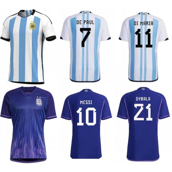 

2022/23 argentina #10 messis soccer jersey world cup lo celso de paul aguero di maria shirt mens .martinez tagliafico kun aguero national t, Black;yellow