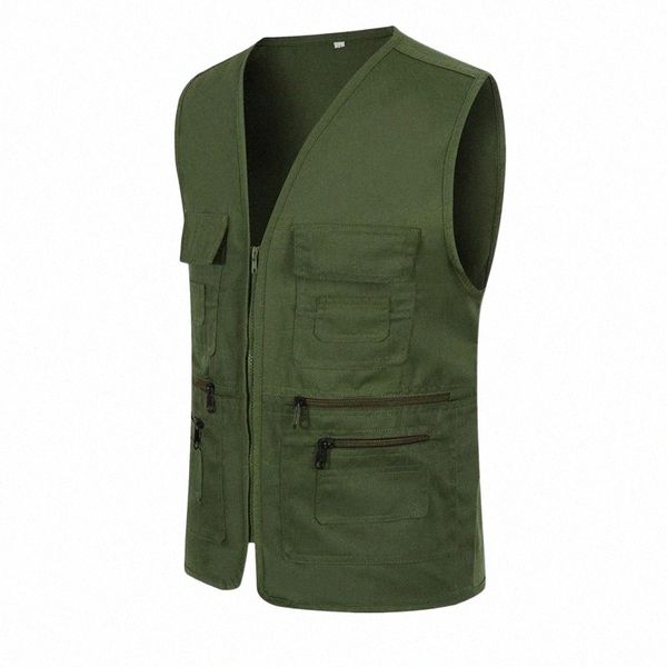 

men's vests men's vests multi-pockets tactical vest jacket sleeveless cotton casual zipper waistcoat male outerwear slim fit 27ds#, Black;white