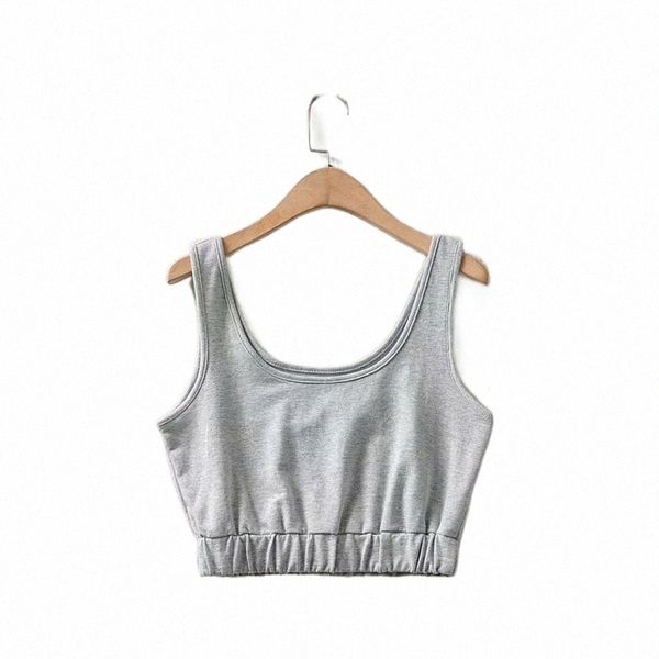 

women's tanks & camis women's tanks & camis 2022 casual gray elastic waist summer sling female fashion solid sport short tank wom, White