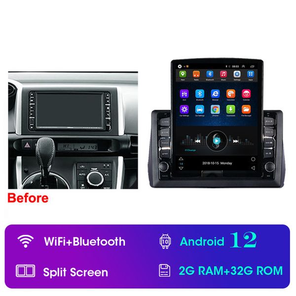 

10.1" android car video gps navigation head unit for 2009-2012 toyota wish with hd touchscreen stereo bluetooth usb support carplay tpm