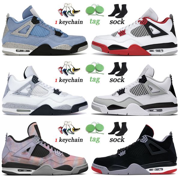 

university blue 4s basketball jumpman 4 shoes fire red bred zen master mens women sneakers 36-47