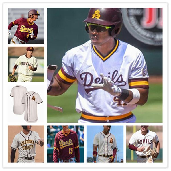 

men jersey 2020 arizona state sun devils baseball asu men jersey 5 alika williams 8 nick cheema 9 sam ferri 10 dusty garcia 35 kelly, Black