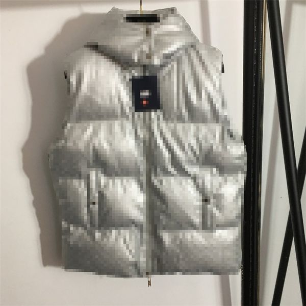 

pu leather cotton vest jacket for women down coats embossed letter sleeveless jacket fashion outerwear windbreaker, Black