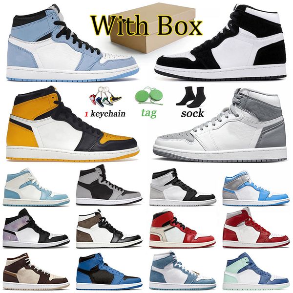 

designer shoes sports basketball sneakers casual trainers zen master yellow toe college grey cream dark chocolate men jumpman 1 denim women, Black