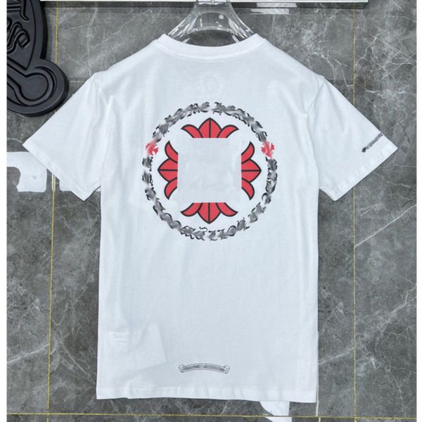 

luxury men's ch women t shirts summer brand man t-shirt fashion cross sanskrit tees letter horseshoe short sleeve designer tshirts boy, White;black