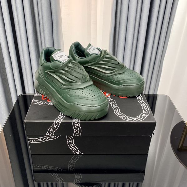 

tbtgol mens womens running shoes gold silver 100% leather designer sneakers espadrilles trainers no lace up platform casual shoes with box n, Black