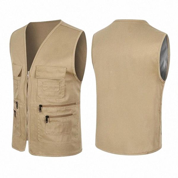 

men's vests men's vests fishing travelling waistcoat hiking gilet coat mens vest clothing 2021 women fisherman multi pockets jean, Black;white