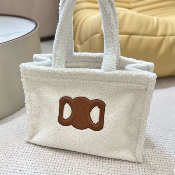 

women fuzzy bag woody totes designer fluffy handbag winter lambswool shopper shoulder bags luxury handbags purses for woman shopping tote