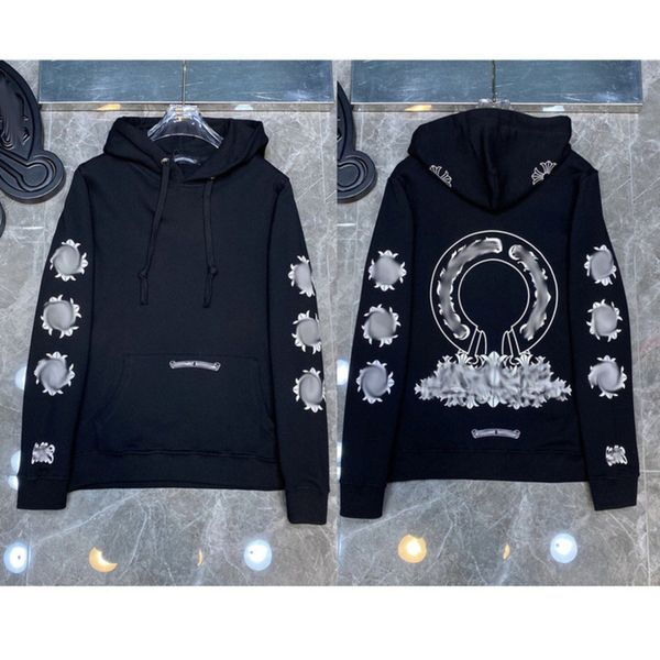

luxury classic men's jackets fashion sweatshirts brand ch zipper hoodies women men pullover hooded designer horseshoe sweater loose jac, Black;brown
