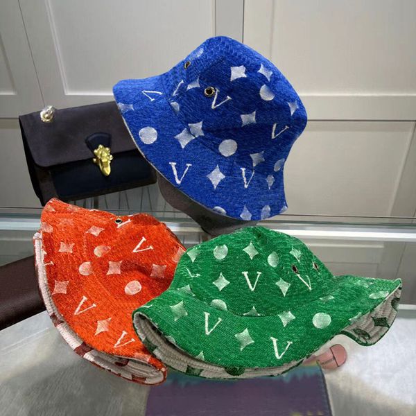 

designer bucket hat for men woman letters print hats casquettes 4 season fisherman cap stingy brim hats 3 colors, Blue;gray