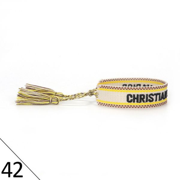 

brand fashion bracelets woven friendship for womens handmade braided luxury bracelet designers with tassel print embroidery mens jewelry ban, Golden;silver
