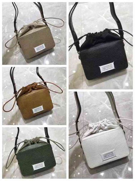 

style 22ss leather 5ac small square bag cross men's and women's mm6 portable shoulder