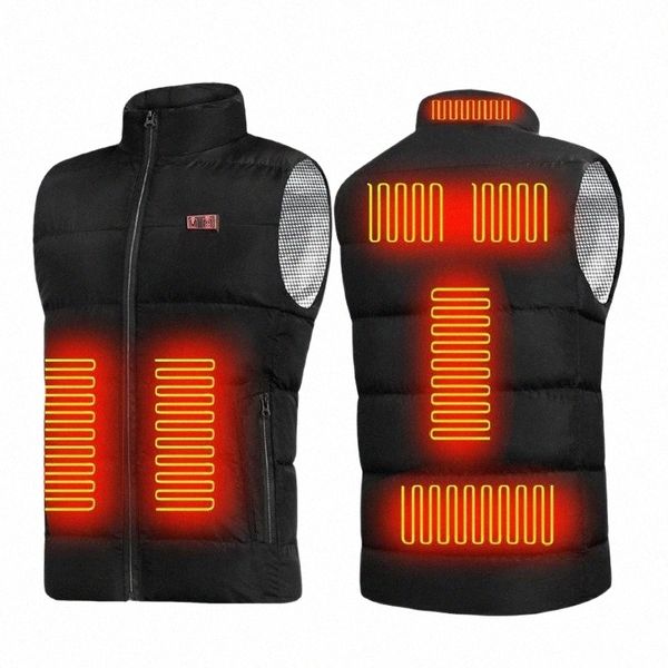 

men's vests men's vests 9 heated vest jacket fashion men women coat clothes intelligent electric heating thermal warm winter hunt, Black;white