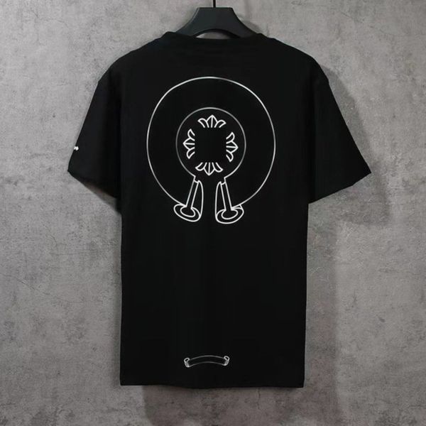 

ch summer men's t shirts brand man t-shirt luxury women cross sanskrit tees letter designer tshirts classic boy loose round neck shirt, White;black