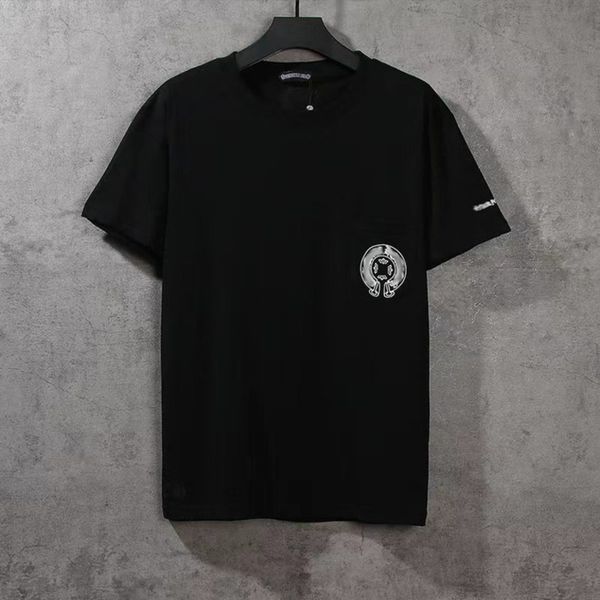 

mens brand luxury t shirts fashion ch men tees horseshoe cross designer tshirts summer classic man hip hop sweater sanskrit letter t-shirt, White;black