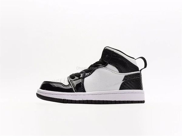 

kids 1 mid se basketball shoes all-star carbon fiber 2022 gs dd2192-001 black white sport girls boys children students sneakers us size 6c-5