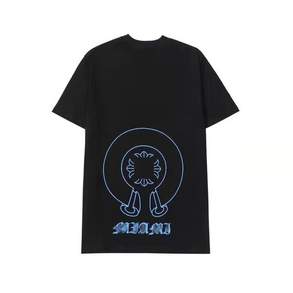 

mens ch summer t shirts horseshoe flower tees luxury brand man cross t-shirts sanskrit letter designer tshirts fashion boy hip hop sweater w, White;black