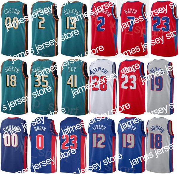 

basketball jerseys new printed men women icon statement basketball saddiq bey jersey 41 cory joseph 18 hamidou diallo 6 jaden ivey 23 cade c, Black;red
