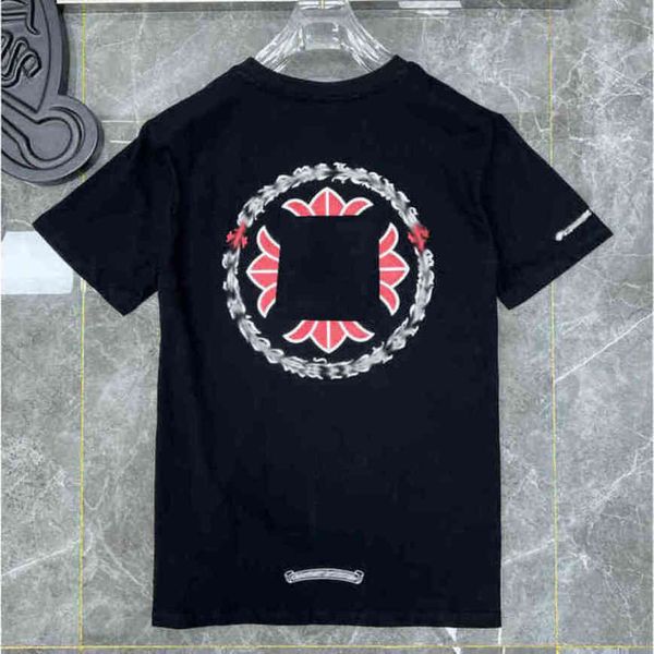 

brand summer mens t shirts horseshoe flower tees ch man classic cross t-shirts women shirt sanskrit letter designer tshirts luxury boy hip, White;black