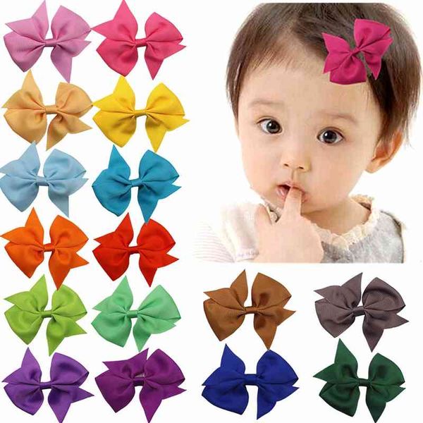 

solid grosgrain ribbon hair bows clip cute baby girls colorful hair clips hairpins barrettes kids hairs accessories vtmtb1932, Black;brown
