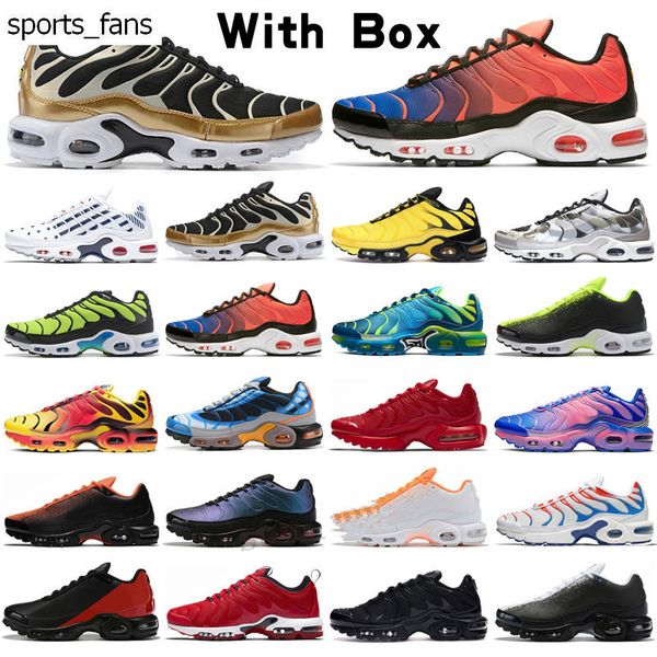 

mens tn plus running shoes se ultra white volt black hyper blue oreo purple designer sneakers tns classic outdoor trainers size 40-46