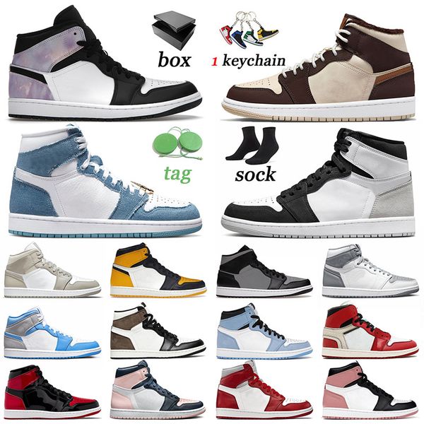 

fashion 1 1s basketball shoes jumpman shoe men trainers j1 sports denim stage haze women bred patent blue mint chenille stealth zen master g