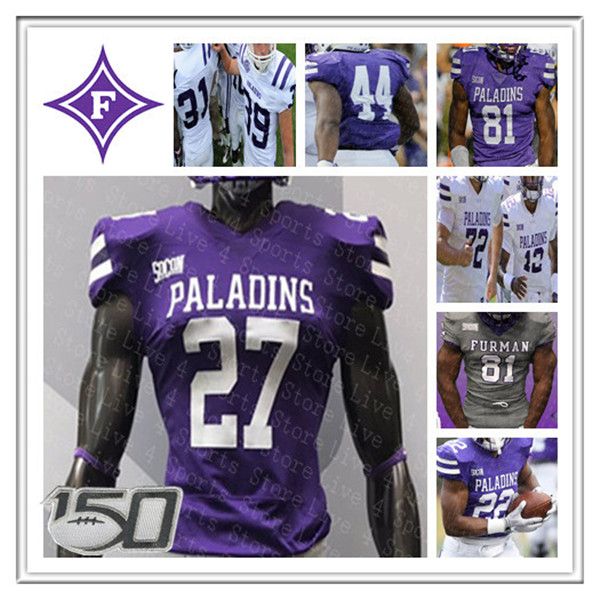 

custom ncaa furman paladins college football darren grainger hamp sisson devin wynn noah henderson shiflett jerseys purp, Black