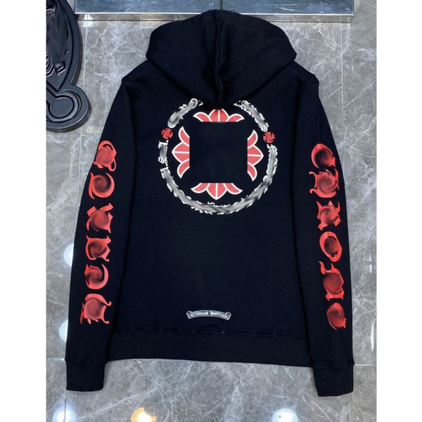 

luxury fashion men's sweatshirts classic ch hoodie loose zipper jacket pullover hooded designer horseshoe sanskrit coat women sweatshi, Black