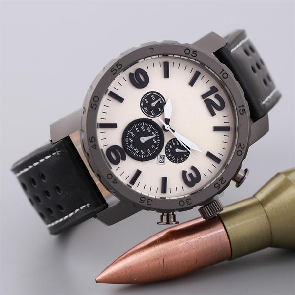 

2019 sports wristwatch quartz watch casual fashion leather watches reloj masculino men watch relogio masculino2430, Slivery;brown