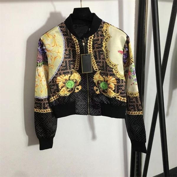 

womens jackets cobranded fan f letter print longsleeved zipped jacket 220901, Black;brown