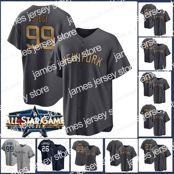 

college baseball wears 2022 all-star 99 aaron judge yankees jersey joey gallo anthony rizzo derek jeter gerrit cole gleyber torres lemahieu, Black