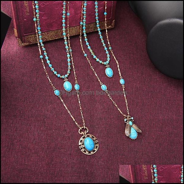

pendant necklaces pendant necklaces arrival bohemia fashion blue color insect necklace for women handmade charming date gift adjustab dhtlk, Silver