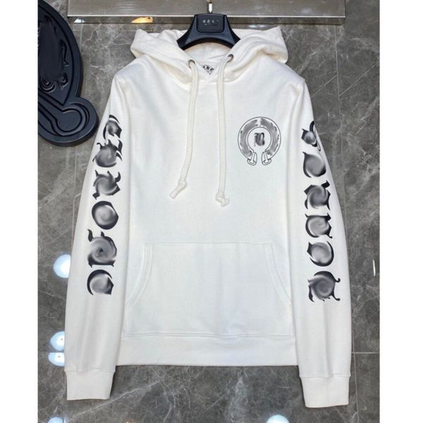 

men's luxury fashion sweatshirts classic ch brand hoodie hooded designer horseshoe sanskrit loose zipper jacket pullover coat women sw, Black