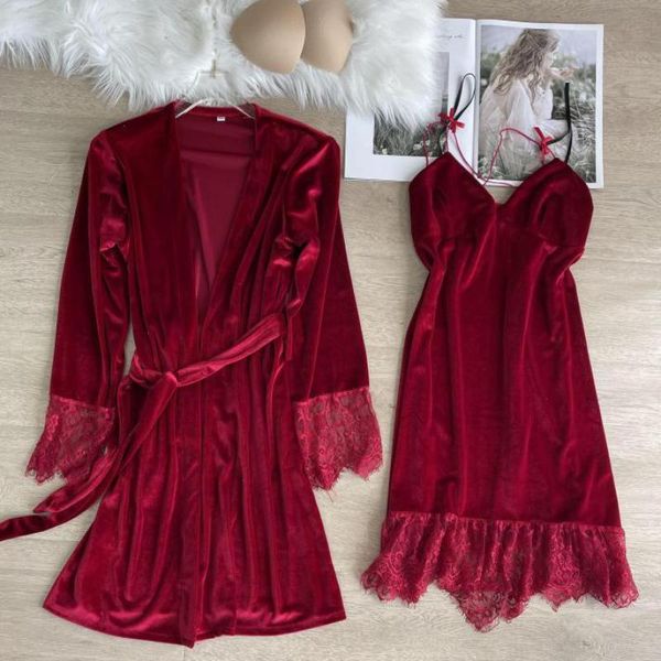 

autumn short casual bathrobe gown womens sleepwear women soft home clothing, Black;red