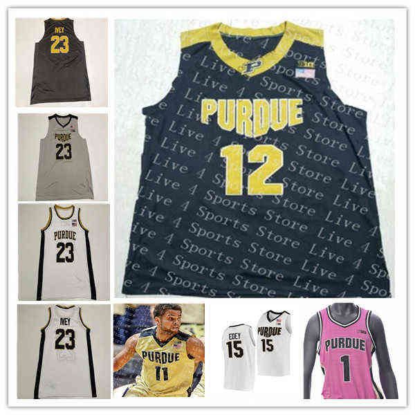 

men's t shirt custom college purdue boilermaker basketball jersey jaden ivey zach edey trevion williams sasha stefanovic mason gi, White;black
