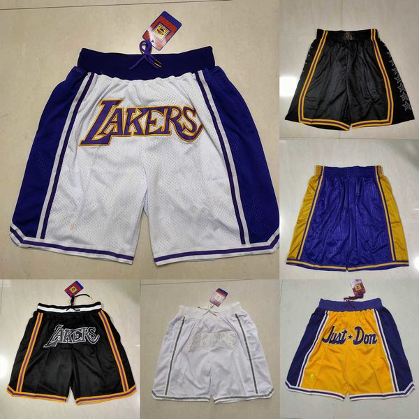 

basketball shorts los angeles''lakers''men throwback pocket purple, Black