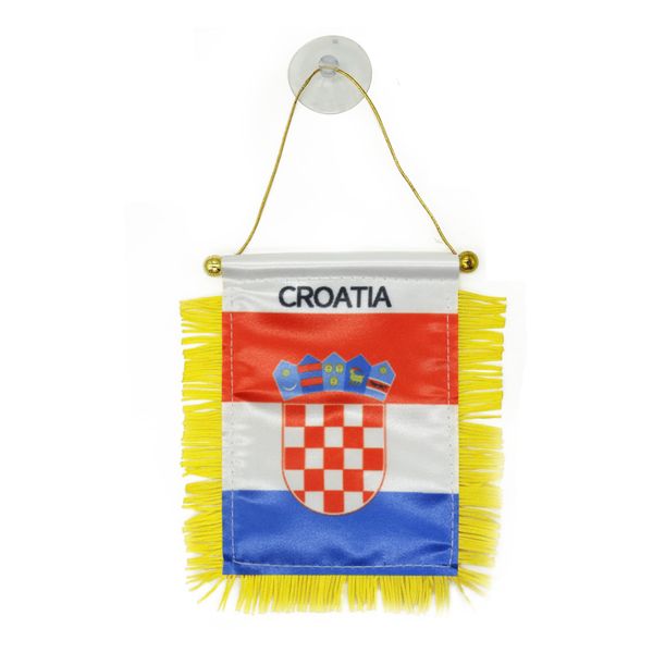 

croatia window hanging flag 10x15 cm double sided mini hanging flags with suction cup for home office door decor