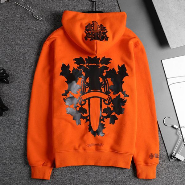 

classic luxury men's jackets fashion sweatshirts brand ch zipper hoodies women men pullover hooded designer horseshoe sweater loose jac, Black;brown