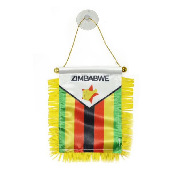 

zimbabwe window hanging flag 10x15 cm double sided mini hanging flags with suction cup for home office door decor