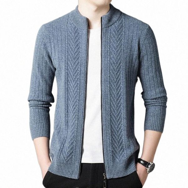 

men's sweaters men's sweaters autumn winter cashmere sweater zipper crew neck cardigan coat thickened wool z63m#, White;black