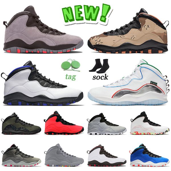 

2022 new jumpman 10 10s mens basketball shoes high og sneakers wings orlando desert camo woodland smoke grey red ember glow chicago sports