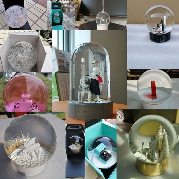 

classics original snow globe ring perfume bottle christmas tree carouse christian inside nice christmas gift crystal ball with gift box219z