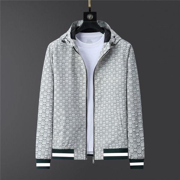 

men's jacket european and american designer brand autumn winter thick hooded collar domessa printed letters handsome casual slim fit 3x, Black;brown