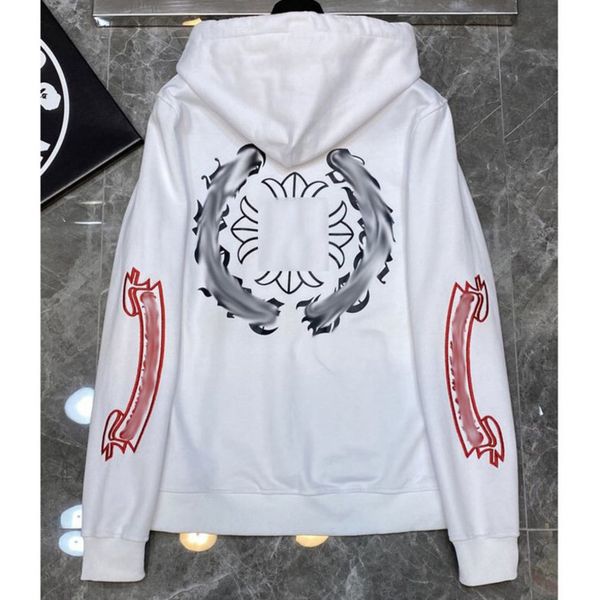 

luxury men's classic sweatshirts ch brand fashion hoodies men woman designer horseshoe cross pullover hooded zipper sweater loose jacke, Black