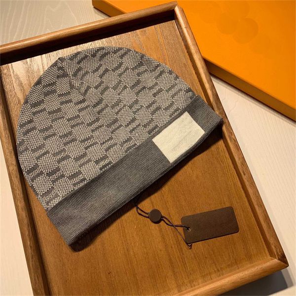 

designer beanie cap fashion men knitted hat classical winter skull caps, Blue;gray