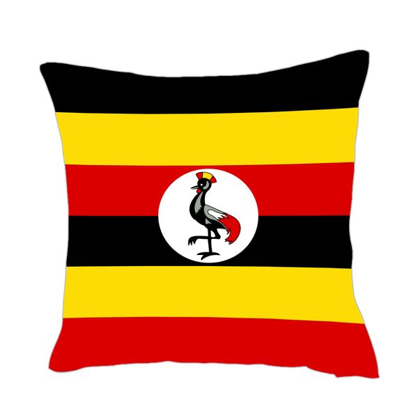 

uganda flag throwpillow cover factory supply good price polyester satin pillow cover