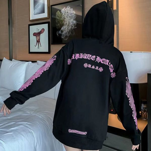 

men's classic luxury jackets fashion sweatshirts ch zipper hoodies women men pullover hooded designer horseshoe sanskrit sweater loose, Black;brown