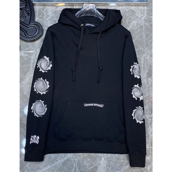 

men's luxury classic sweatshirts ch fashion hoodies men woman designer horseshoe sanskrit cross pullover hooded zipper sweater loose ja, Black